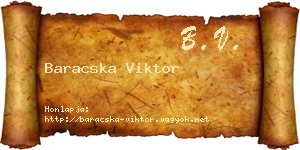 Baracska Viktor névjegykártya